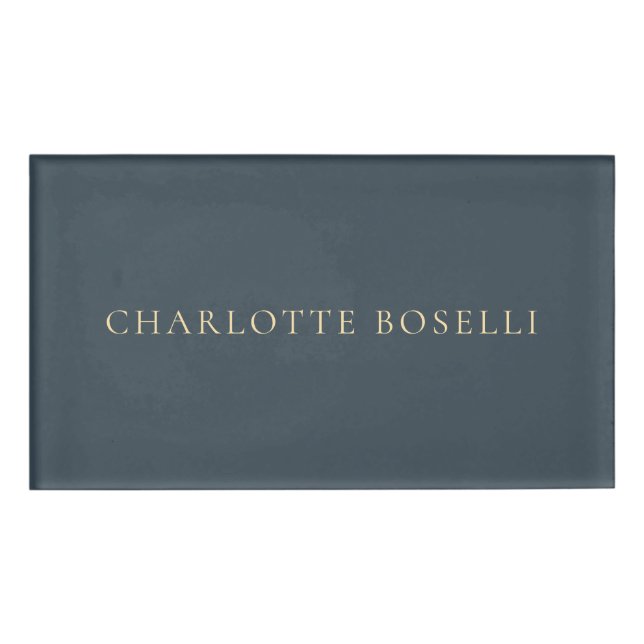 Minimalist Elegant Classical Professional Charcoal Namenschild (Vorderseite)