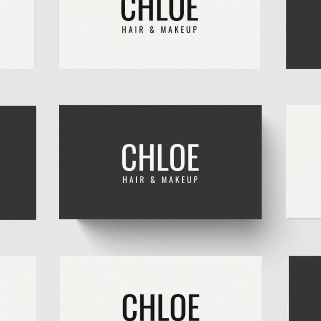 Minimalist Elegant Dark Grey White Bold Beauty Visitenkarte (Von Creator hochgeladen)