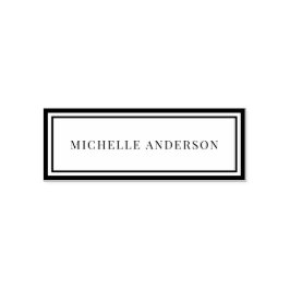 Minimalist Elegant Double Boarder Name Permastempel