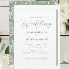 Minimalist Elegant Floral Wedding Invitation Einladung