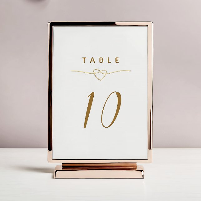 Minimalist Elegant Gold Wedding Tischnummer (Von Creator hochgeladen)
