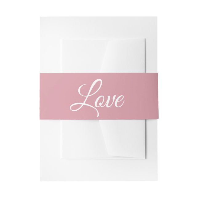 Minimalist Elegant Modern Love Pink Wedding Einladungsbanderole (Vorderseite Beispiel)