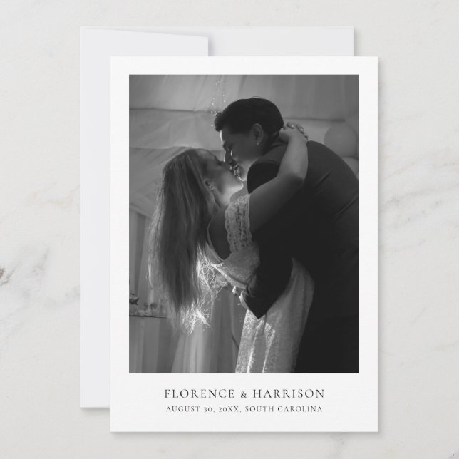 Minimalist Elegant Photo Wedding Save the Date  (Vorderseite)