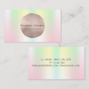 Minimalist Elegant Roségold Kreis Holografisch Visitenkarte
