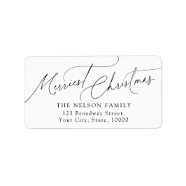 Minimalist Elegant Script Christmas Return Address Adressaufkleber