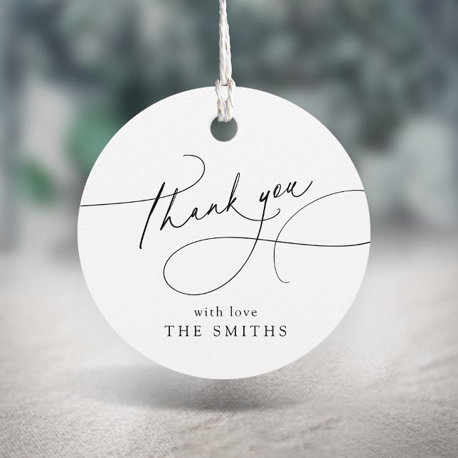 Minimalist Elegant Script Thank You  Geschenkanhänger (Minimalist Elegant Script Thank You Favor Tags)