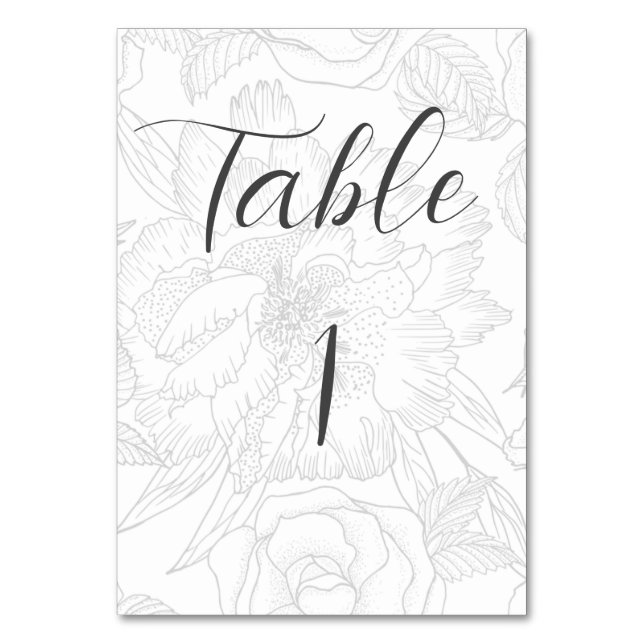 Minimalist, elegant Table number, sitting shart. Tischnummer (Vorderseite)