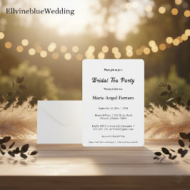 Minimalist Elegant Typography Bridal Tea Party Einladung