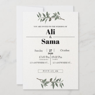  Minimalist Elegant Wedding Invitation | Modern Feiertagskarte