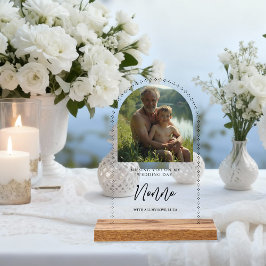 Minimalist Elegant Wedding Photo Tribute Memorial Acrylschild
