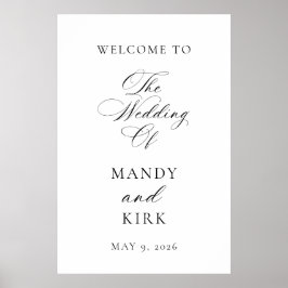Minimalist Elegant Wedding Welcome Sign | Modern  Poster