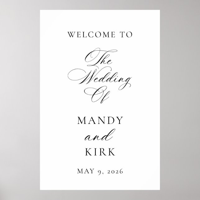 Minimalist Elegant Wedding Welcome Sign | Modern  Poster (Vorne)