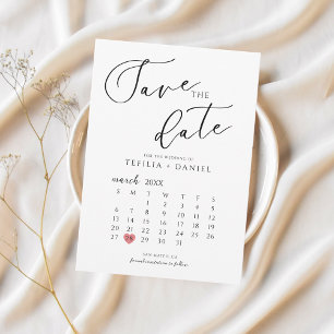 Minimalist Eleganter Save-The-Date-Kalender Einladung