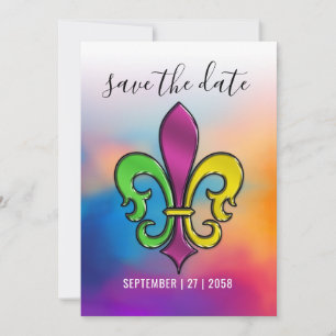 Minimalist elegantes Fleur-de-Lis-Design Einladung