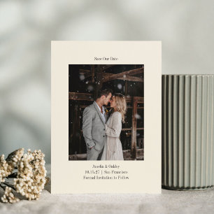 Minimalist Elfenbein Ecru Elegante Hochzeit Indivi Save The Date