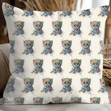 Minimalist Elfenbein Wasserfarben Leoparden Muster