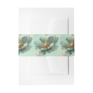 Minimalist Emerald and Gold Wedding Invitation Einladungsbanderole