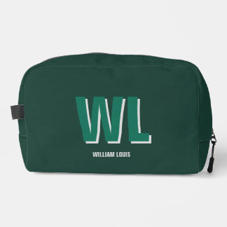 Minimalist Emerald Green Personalized Monogram Waschbeutel