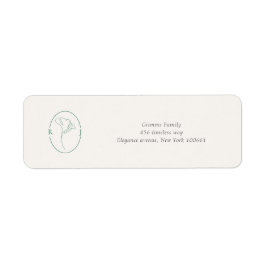 Minimalist Emerald Monogram Wedding Address Label