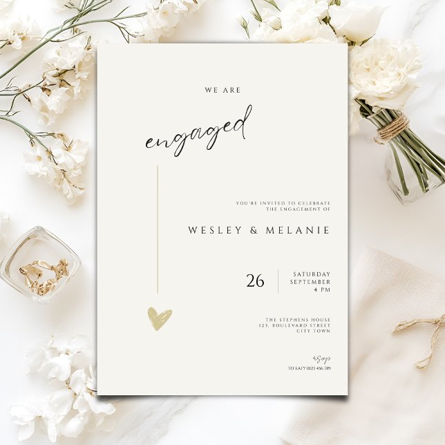 Minimalist Engagement Party Invitation Einladung (Von Creator hochgeladen)