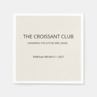 Minimalist Espresso Brauner Croissant Club Brunch Serviette
