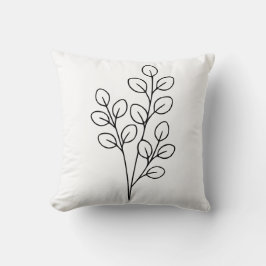 Minimalist Eucalyptus Botanical Line Art Kissen