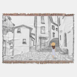 Minimalist European Street Illustration  Decke