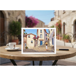 Minimalist European Street Illustration  Postkarte