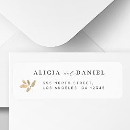 Minimalist fall leaf wedding return address