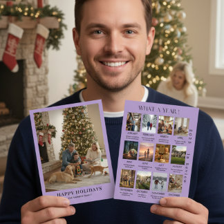 Minimalist Family Photo Year In Review Christmas Feiertagskarte