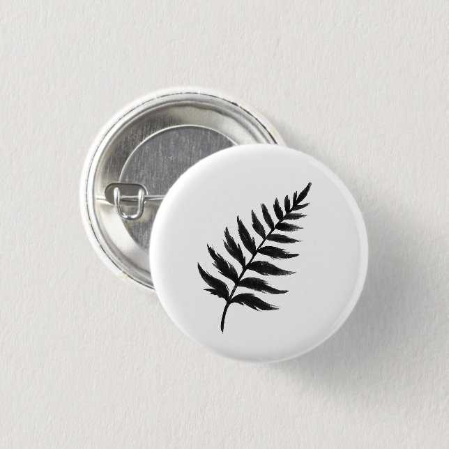 Minimalist Farn – Botanisches Design mit Tuschepin Button (Vorne & Hinten)