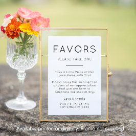 Minimalist Favors Printable Wedding Sign Poster