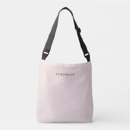 Minimalist Feminine Pink mit Namen  Tragetaschen Mit Langen Trägern