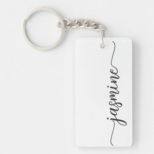 Minimalist Femininer Einfacher Monogramm-Name-Scri Schlüsselanhänger
