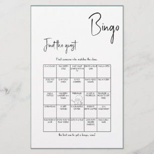 Minimalist Find the Guest Bingo - Schwarze Edition Flyer