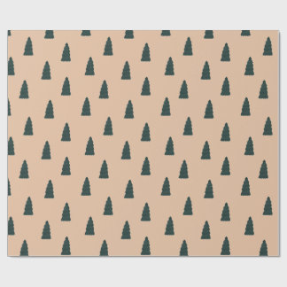 Minimalist fir tree pattern with beige background geschenkpapier