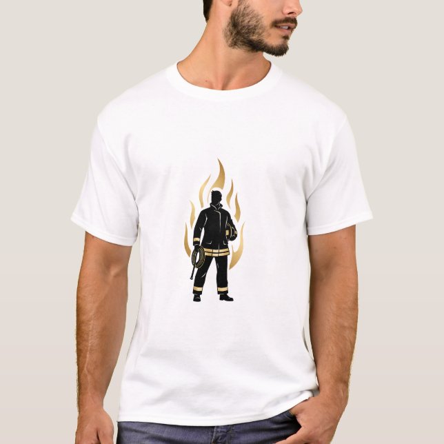 Minimalist Fireman Shirt Firefighter Gift for man (Vorderseite)