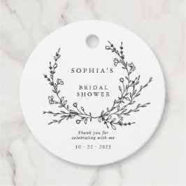 Minimalist Floral Line Art Bridal Shower Favor  Geschenkanhänger