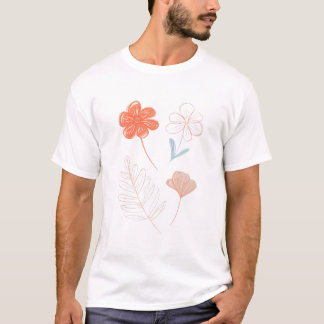 Minimalist Floral Line Art T-Shirt