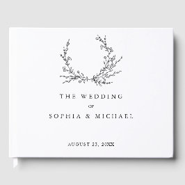 Minimalist Floral Line Art Wedding Guest Book Gästebuch
