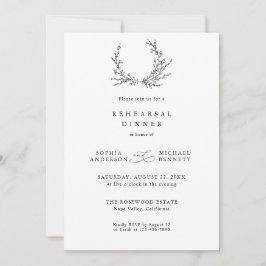 Minimalist Floral Line Art Wedding Rehearsal   Einladung