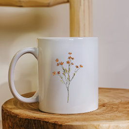 Minimalist Floral Nature Inspired Simple White  Kaffeetasse