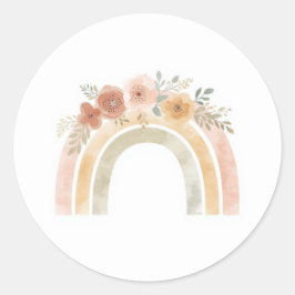 Minimalist Floral Rainbow Birthday Stickers
