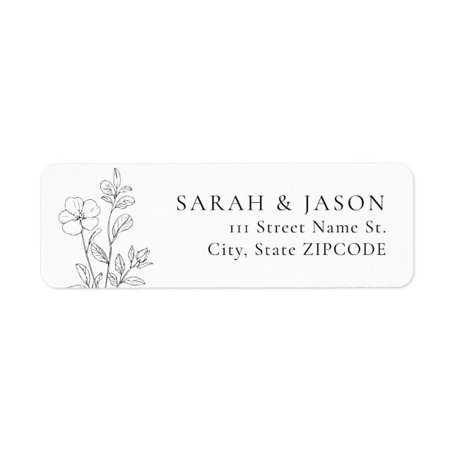 Minimalist Floral Return Address Labels (Vorne)