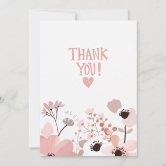 Minimalist Floral Thank You Card Dankeskarte