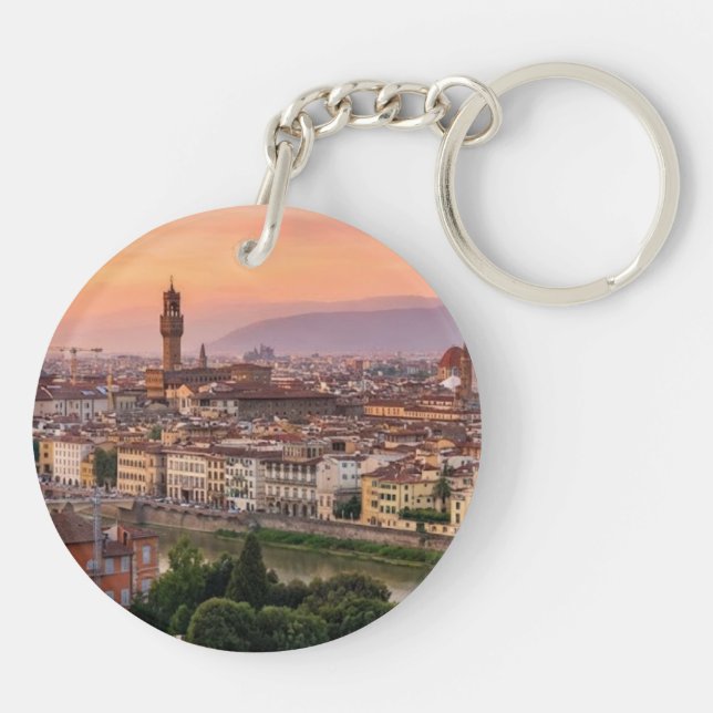 Minimalist Florence Italy Aesthetic Keychains Schlüsselanhänger (Rückseite)