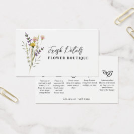 Minimalist Flowers Care Florist Card