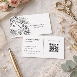 Minimalist Foliage QR Code  Visitenkarte