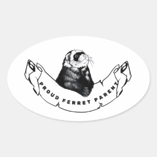 Minimalist  for ferret enthusiasts. ovaler aufkleber