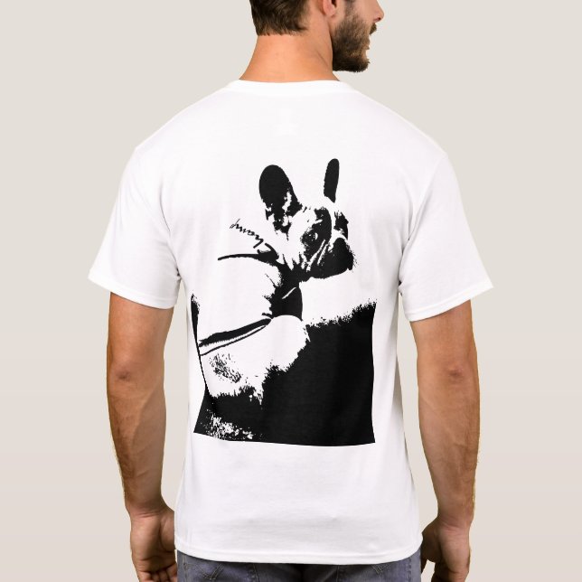 Minimalist French Bulldog Silhouette – Bold Black  T-Shirt (Rückseite)